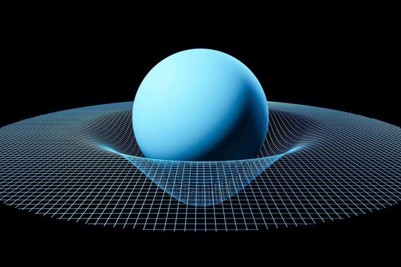 2G4A579 3D visualization of gravity distorsion, physical objects in orbit, space, general theory of relativity, law of universal gravitation, scientific