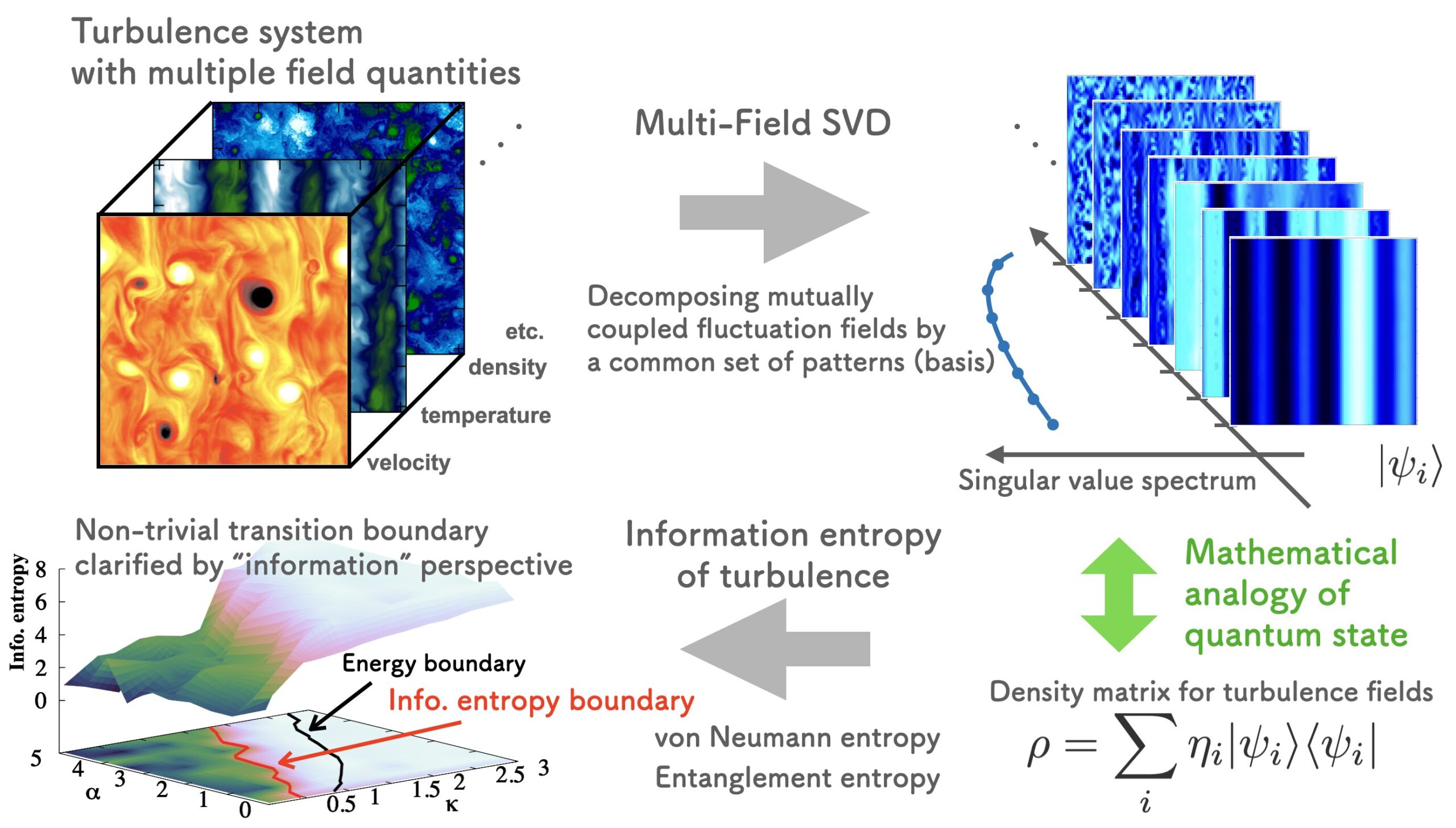 Bilgi entropi, çalkantılı plazmalarda girdapları ve akışları