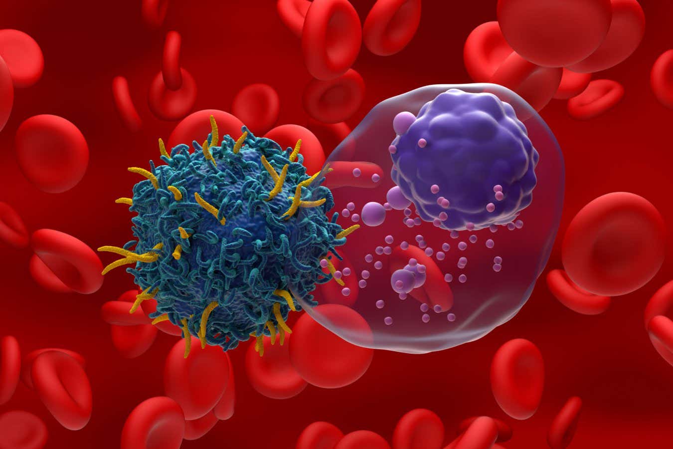 Illustration of T cell therapy targeting multiple myeloma