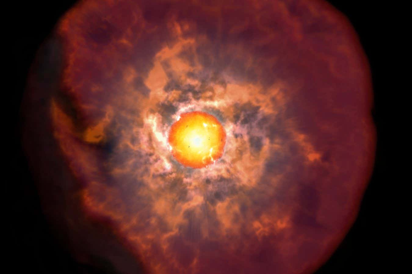 Ölmekte olan bir yıldızın etrafında geniş bir balon anlaşılamayacak kadar büyük