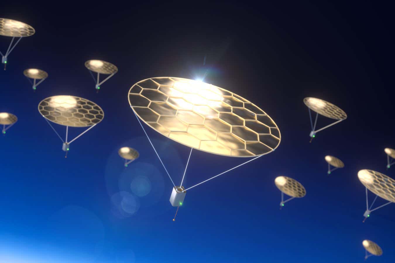 Küçük diskler tek başına güneş ışığını kullanarak üst atmosferde yükselebilir