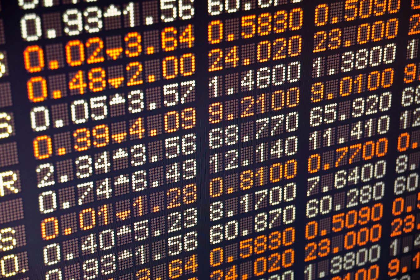 Electronic stok data board.