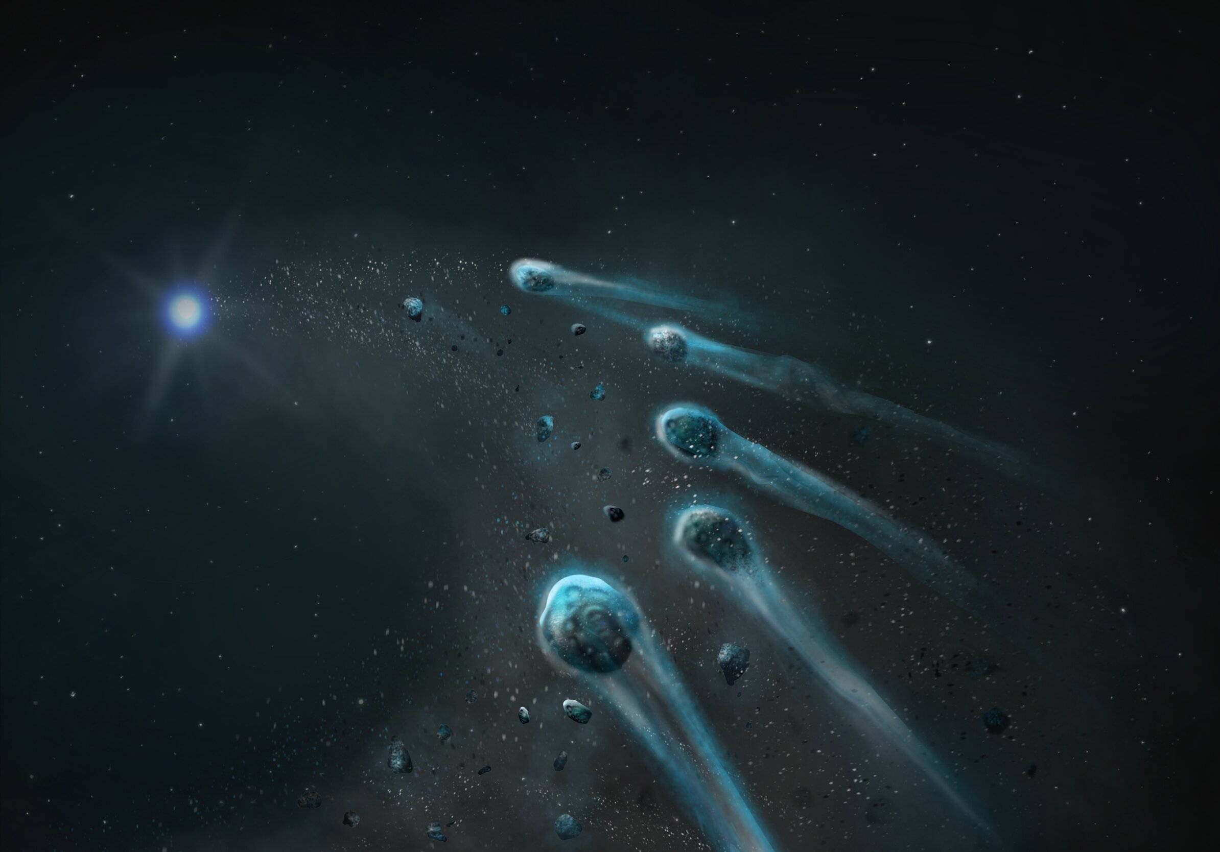 Beyaz cüce atmosferinde bulunan yüksek azot ve su içeriğine sahip buzlu gezegen