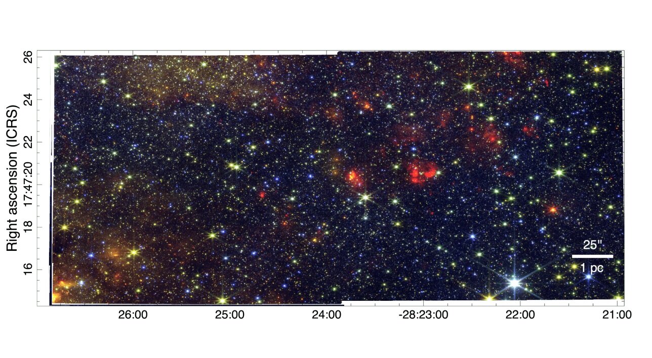 Yıldız oluşturan bulut Sagittarius B2 JWST ile keşfedildi