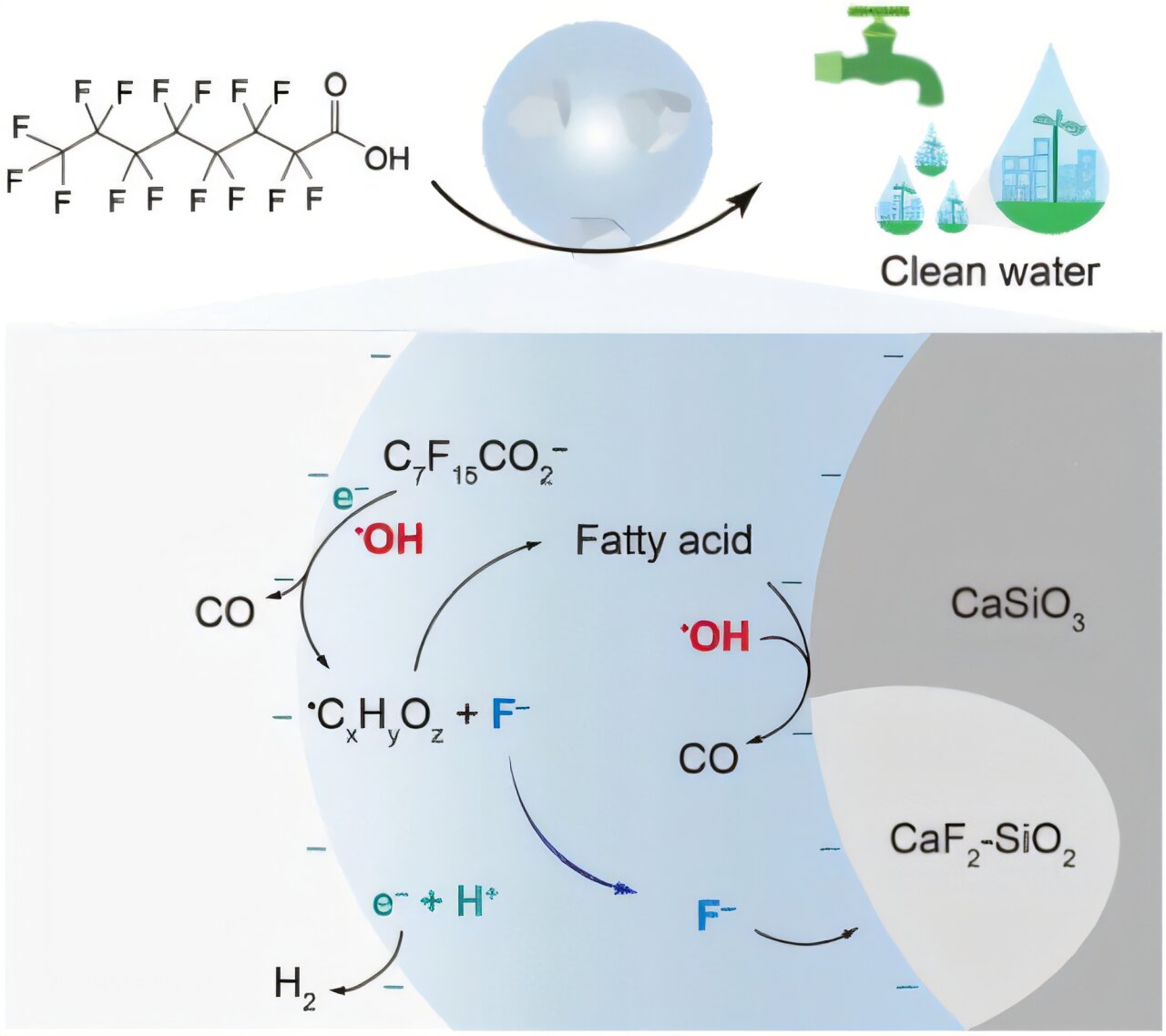 Yüklü mikro -dümenler kalıcı PFA kirleticilerinin mineralizasyonunu mümkün kılar