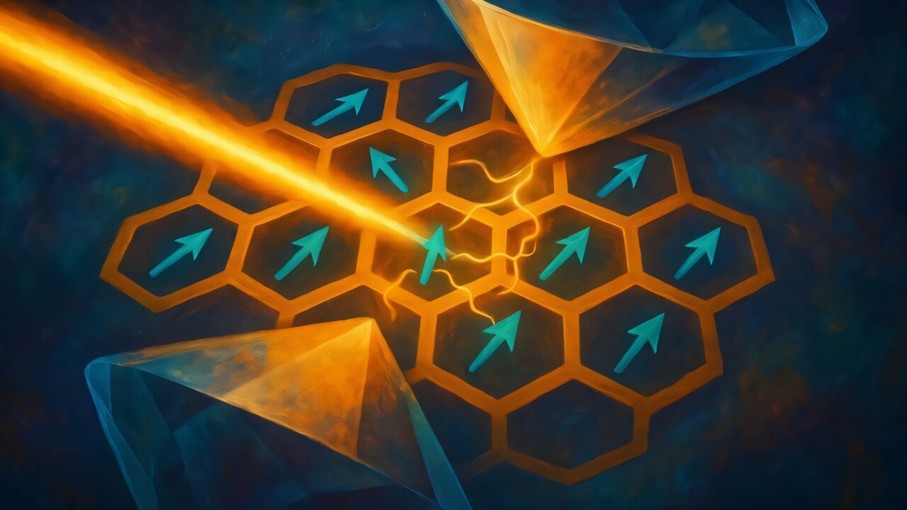 Aşırı basınç, petek kristalini kuantum spin sıvısına doğru iter ve yeni kubit tasarımlarına işaret eder