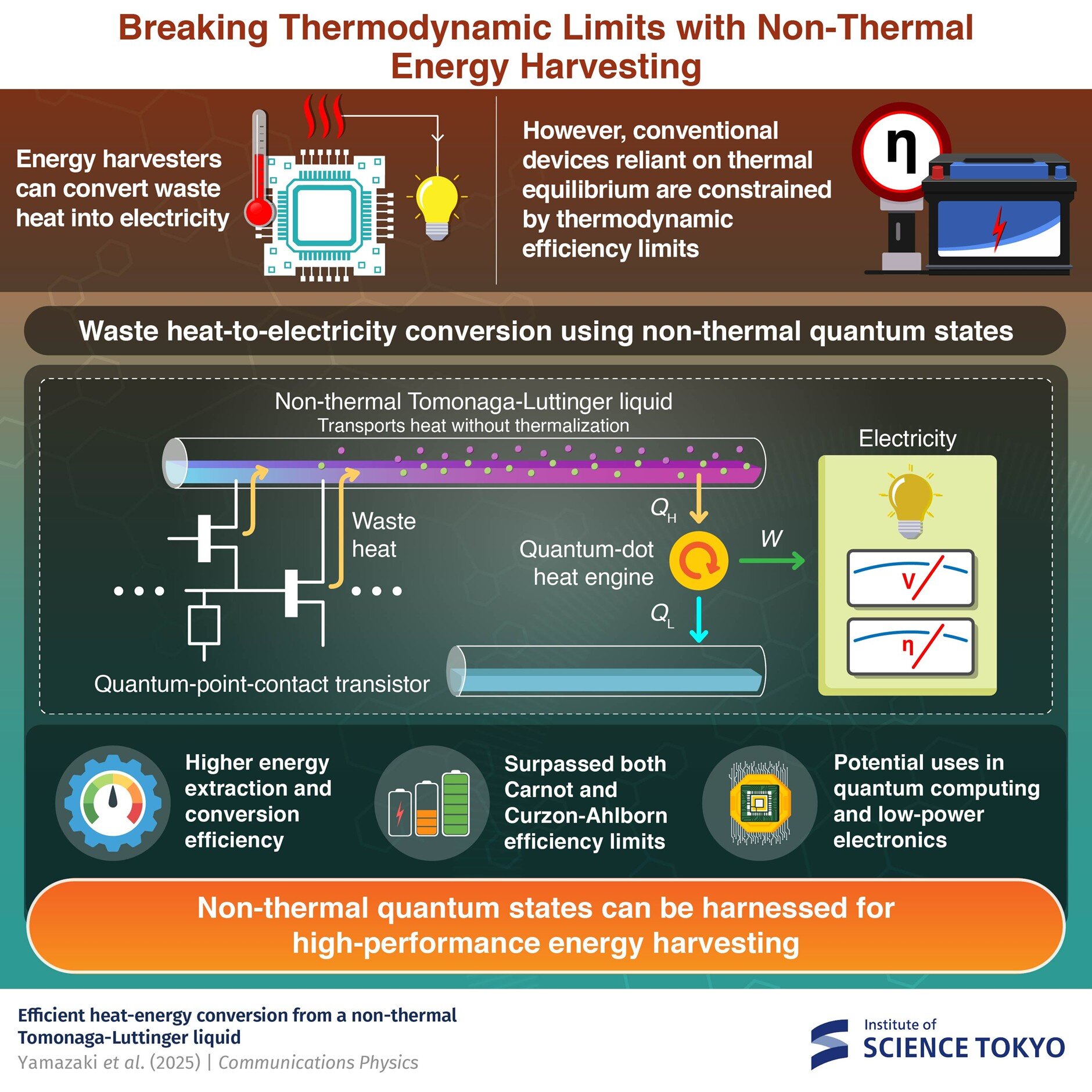 Enerji hasatçıları, termal olmayan elektron durumlarını kullanarak Carnot verimliliğini aşıyor