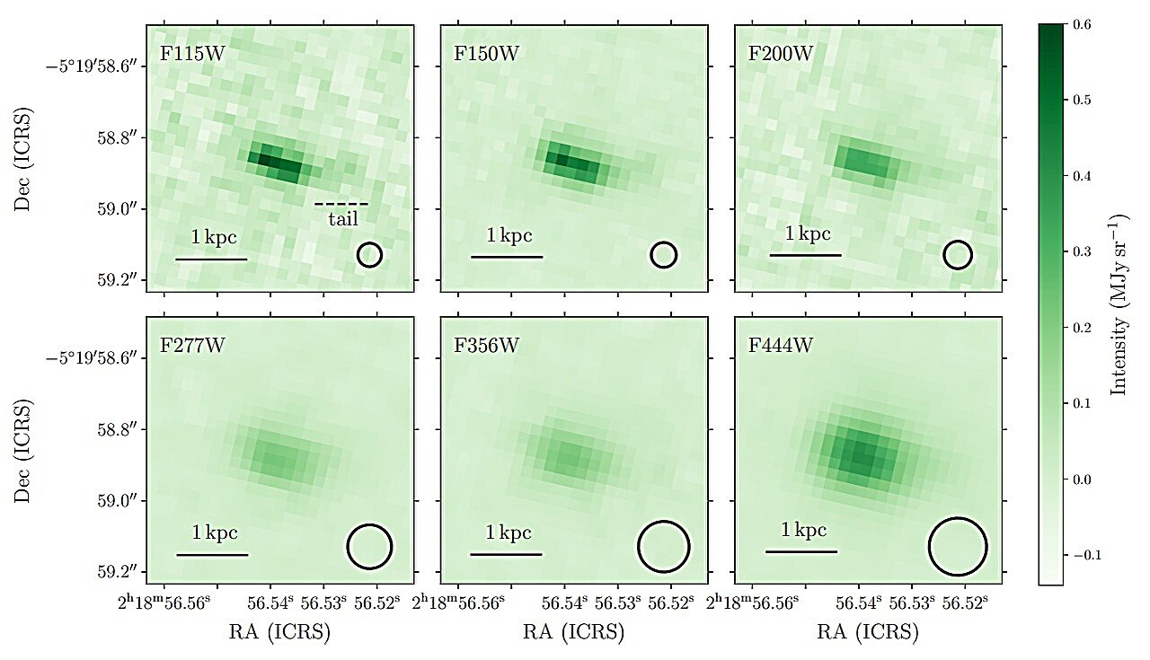 Gözlemler, SXDF-NB1006-2'nin iyonize gaz çıkışı yaşayan, yıldız patlaması yaşayan genç bir galaksi olduğunu ortaya çıkardı