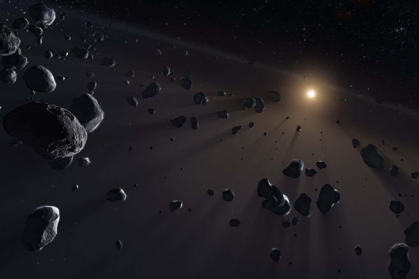 artwork of a section of the Kuiper Belt