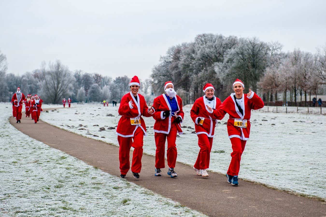 Around two hundred of people ran in Santa Claus costumes during the Santa Run event organized by the foundation