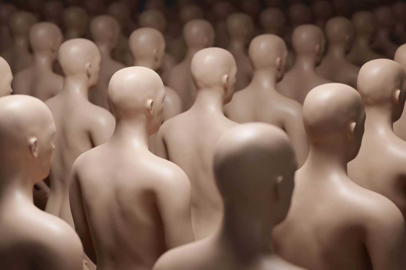 Many human mannequins